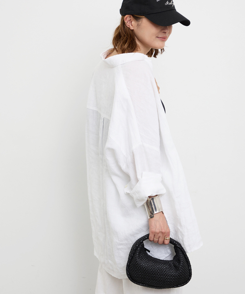 美品ドゥーズィエムクラス WIDE LINENシャツ GOLDLINEN ri7 美品ドゥーズィエムクラス WIDE LINENシャツ GOLDLINEN ri7