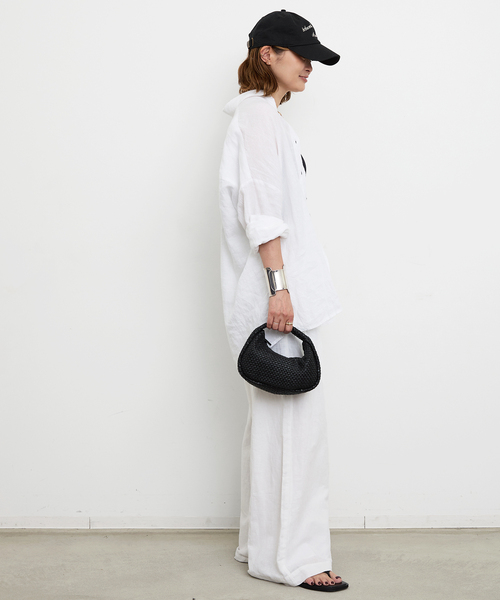 定価30800円 ドゥーズィエムクラス リネンワイドシャツ 白 Deuxieme Classe ブラウス シャツ *New Linen ワイドシャツ