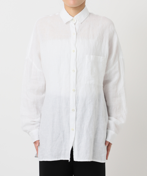 定価30800円 ドゥーズィエムクラス リネンワイドシャツ 白 Deuxieme Classe ブラウス シャツ *New Linen ワイドシャツ