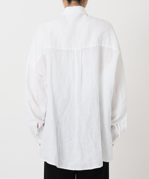 定価30800円 ドゥーズィエムクラス リネンワイドシャツ 白 Deuxieme Classe ブラウス シャツ *New Linen ワイドシャツ