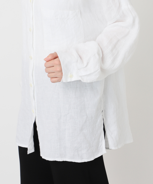 定価30800円 ドゥーズィエムクラス リネンワイドシャツ 白 Deuxieme Classe ブラウス シャツ *New Linen ワイドシャツ