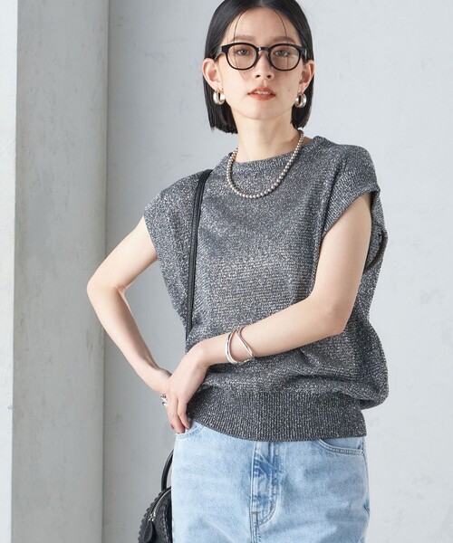 「SHIPS」 ノースリーブニット ONE SIZE ダークグレー レディース