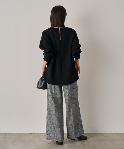 Loungedress パンツ 「全骨格細見え」ツイード2タックワイド