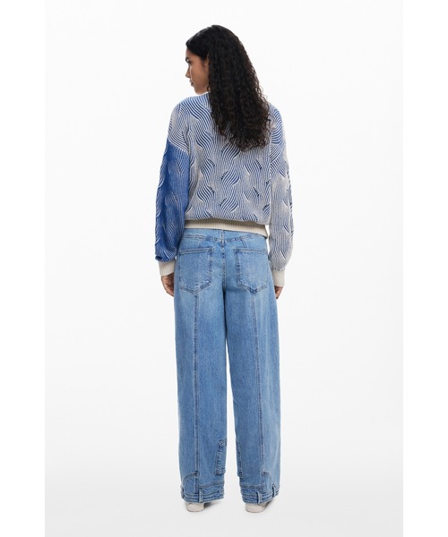 Desigual カーディガン バイカラーニットカーディガン
