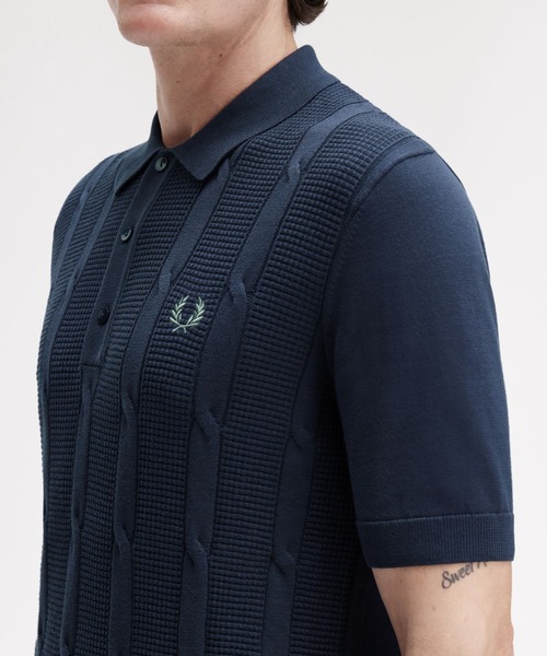 FRED PERRY（フレッドペリー） ポロシャツ Textured Cable Knit Polo