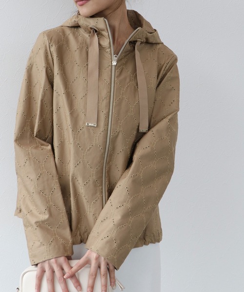 Herno フード付き ピンクベージュブルゾン TOMORROWLAND｜HERNO COAT | Rakuten Fashion(楽天ファッション／旧