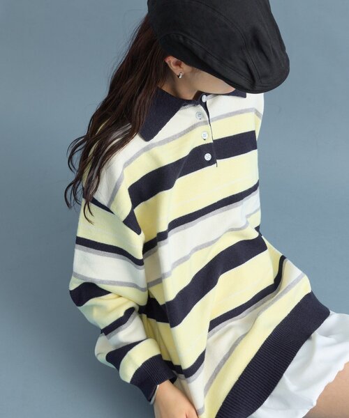 mystic（ミスティック） ニット セーター マルチボーダーラガーニット