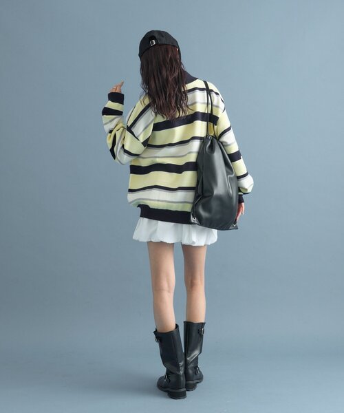 mystic（ミスティック） ニット セーター マルチボーダーラガーニット