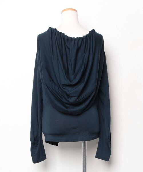 「pour deux」 長袖カットソー 0 ネイビー レディース_画像2
