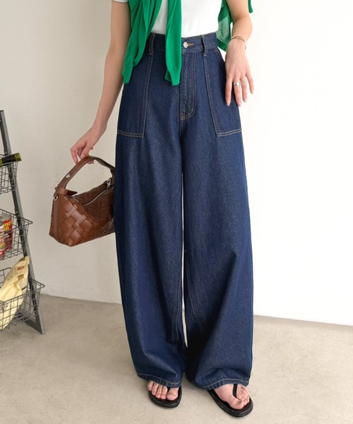 Java ワイドパンツ ジーンズ デニム デニムパンツ 「JaVaジャバコラボ