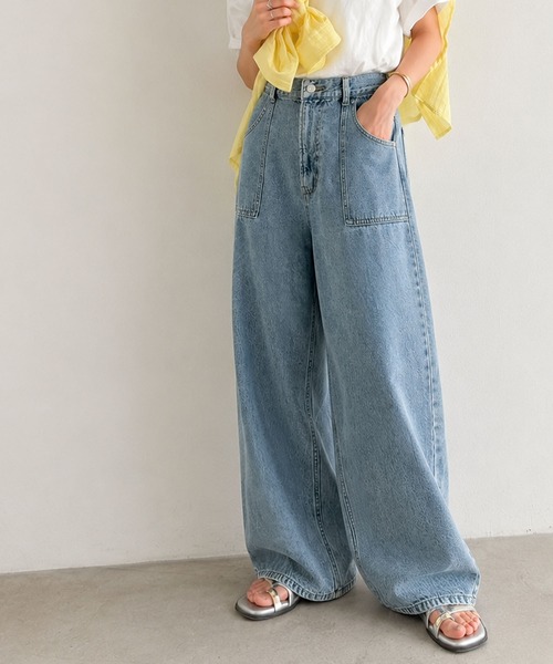 Java ワイドパンツ ジーンズ デニム デニムパンツ レディース