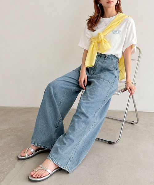 Java ワイドパンツ ジーンズ デニム デニムパンツ レディース