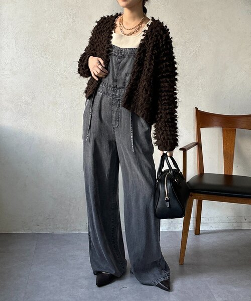 DouDou（ドゥドゥ） カーディガン ループヤーンニットジャケット