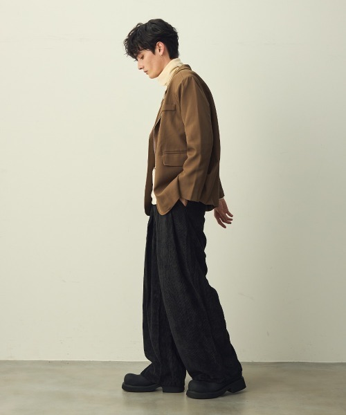 Shoowtime（ショウタイム） パンツ Corduroy Tuck Wide Slacks