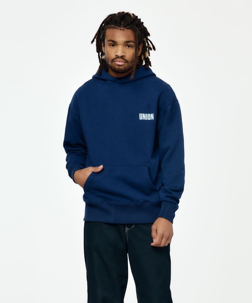 UNION ビンディング パーカー UNION/ユニオン】TEAM HOODIE / ロゴスウェットプルパーカー