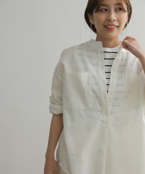 「URBAN RESEARCH DOORS」 長袖ブラウス MEDIUM ホワイト レディース_画像5