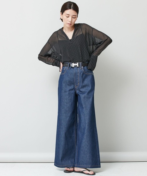 Curensology 加工デニムパンツ　ブルー / 38 Curensology」 デニムパンツ 38 ブルー レディース