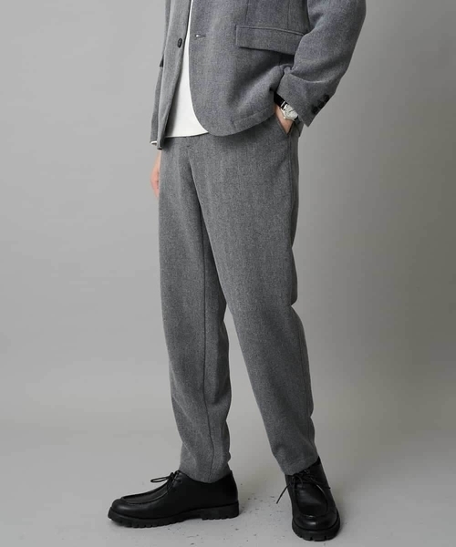 a.v.v（アー・ヴェ・ヴェ） パンツ LANATECヘリンボーンセミルーズ