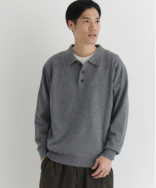 【希少】Buco グレー ポロシャツスタイル トレーナー BACK NUMBER セーター ニット 「BACK NUMBER」衿付きポロニット