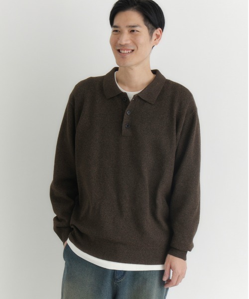 BACK NUMBER セーター ニット 「BACK NUMBER」衿付きポロニット