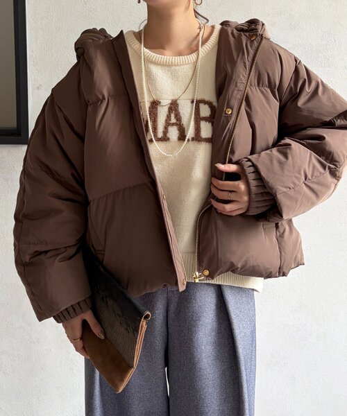 Chez toi（シェトワ） ダウンコート ダウンジャケット プリーツネック