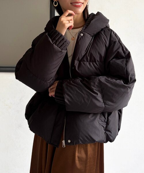 Chez toi（シェトワ） ダウンコート ダウンジャケット プリーツネック