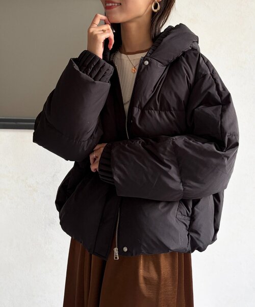 Chez toi（シェトワ） ダウンコート ダウンジャケット プリーツネック