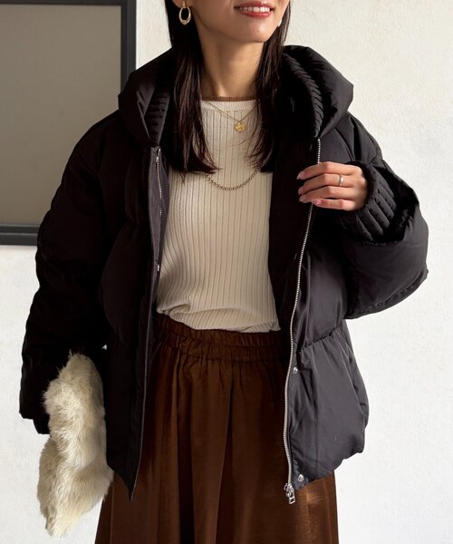 Chez toi（シェトワ） ダウンコート ダウンジャケット プリーツネック