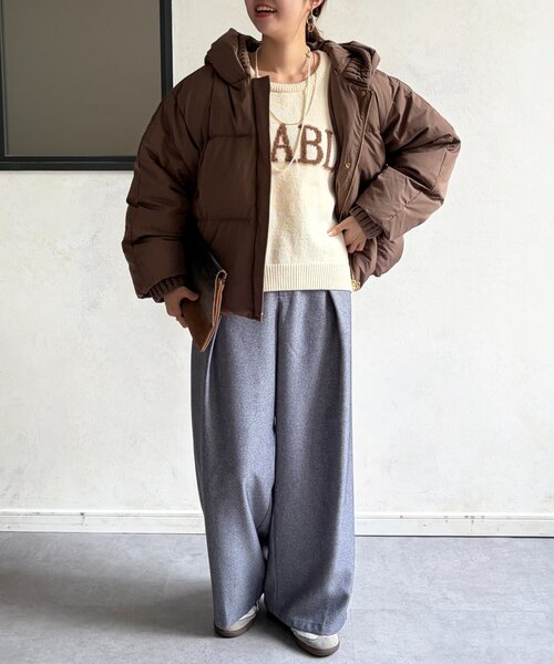 Chez toi（シェトワ） ダウンコート ダウンジャケット プリーツネック