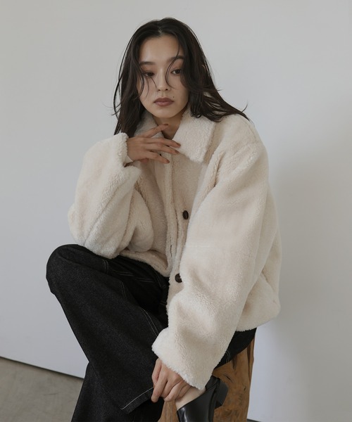 hellam（ヘラム） ジャケット テーラードジャケット ボアコクーン