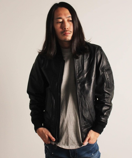 AVIREX（アヴィレックス） レザーブルゾン 2XL ブラック レディース