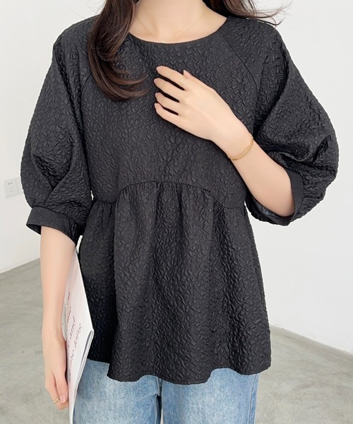 「ECLIN」 半袖ブラウス M ブラック レディース_画像8