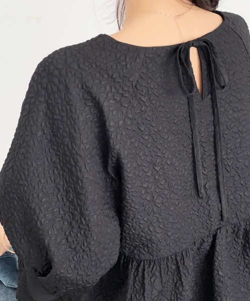 「ECLIN」 半袖ブラウス M ブラック レディース_画像9