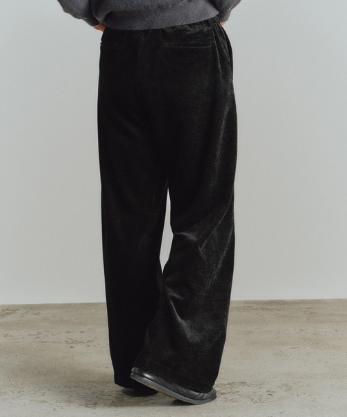 WYM LIDNM パンツ WASHED VELVET CURVE CUT WIDE PANTS メンズ