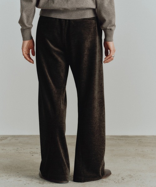 WYM LIDNM パンツ WASHED VELVET CURVE CUT WIDE PANTS メンズ