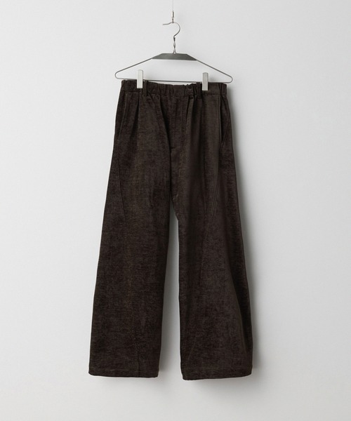 WYM LIDNM パンツ WASHED VELVET CURVE CUT WIDE PANTS メンズ