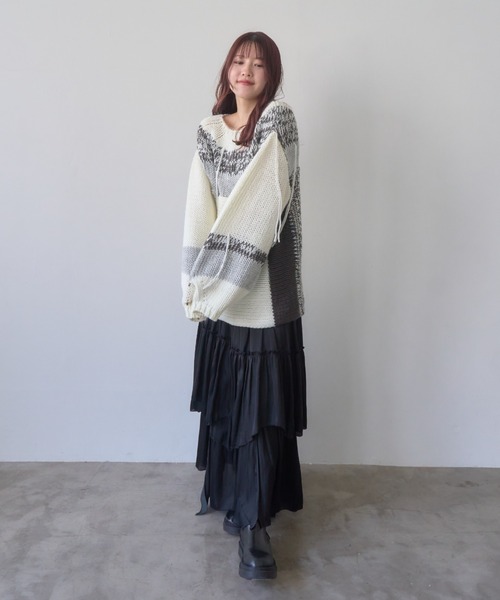 「mellowneon」 長袖ニット FREE ベージュ レディース_画像4