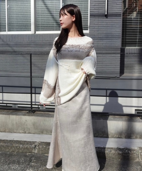 「mellowneon」 長袖ニット FREE ベージュ レディース_画像8