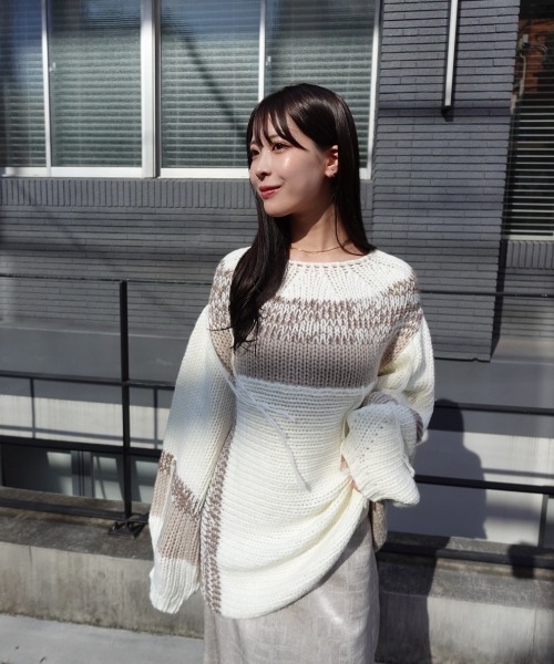 「mellowneon」 長袖ニット FREE ベージュ レディース_画像9