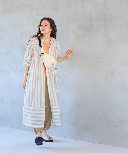 ワンピース niko_niko_ niko and…（ニコアンド） 7分袖ワンピース LARGE ブルー レディース