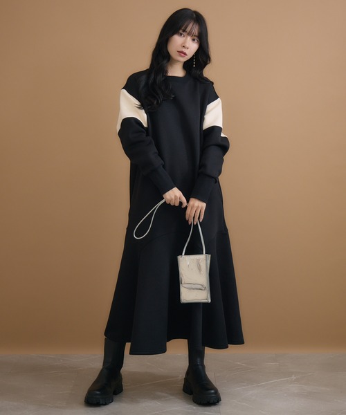 「KATHARINE ROSS」 「Bou Jeloud」長袖ワンピース MEDIUM ブラック レディース_画像2