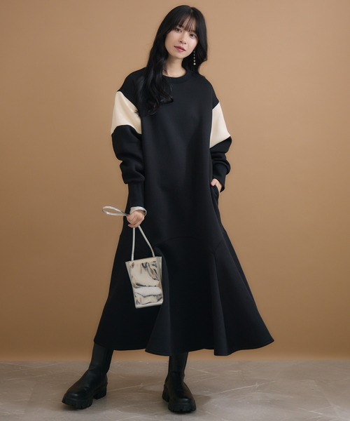 「KATHARINE ROSS」 「Bou Jeloud」長袖ワンピース MEDIUM ブラック レディース_画像3