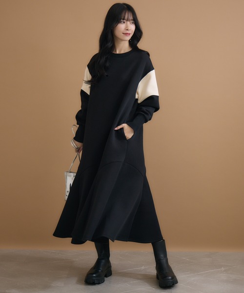 「KATHARINE ROSS」 「Bou Jeloud」長袖ワンピース MEDIUM ブラック レディース_画像4