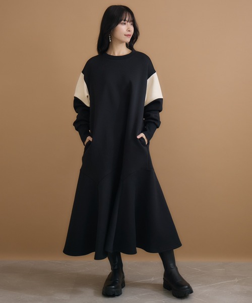 「KATHARINE ROSS」 「Bou Jeloud」長袖ワンピース MEDIUM ブラック レディース_画像5