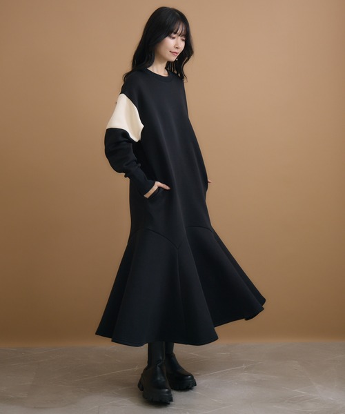 「KATHARINE ROSS」 「Bou Jeloud」長袖ワンピース MEDIUM ブラック レディース_画像6