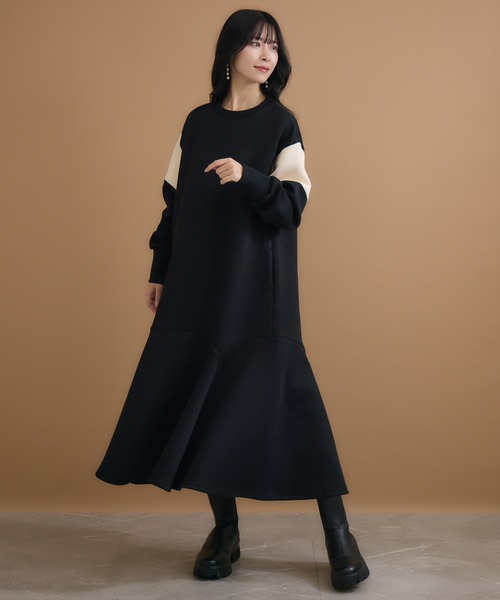 「KATHARINE ROSS」 「Bou Jeloud」長袖ワンピース MEDIUM ブラック レディース_画像8