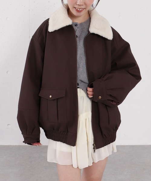 archives（アルシーヴ） ブルゾン アウター ファー衿付中綿フェイク