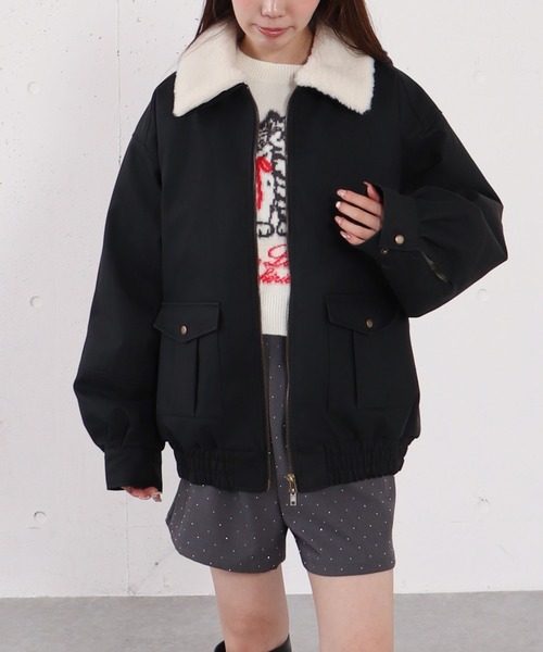 archives（アルシーヴ） ブルゾン アウター ファー衿付中綿フェイク