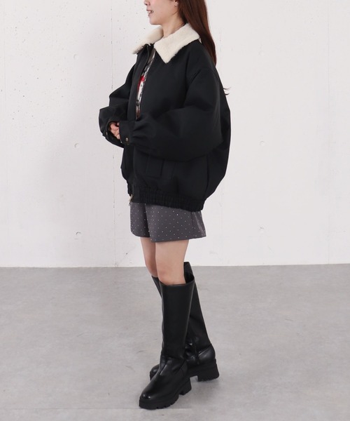 archives（アルシーヴ） ブルゾン アウター ファー衿付中綿フェイク