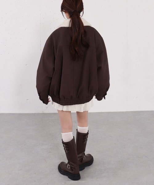 archives（アルシーヴ） ブルゾン アウター ファー衿付中綿フェイク